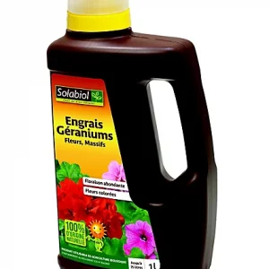 ENGRAIS COMPLET LIQUIDE GERANIUMS ET PLANTES à FLEURS SOLABIOL 1L..