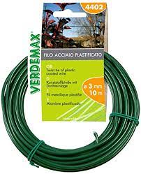 Fil rond acier plastifié vert 3mm x 10m VERDEMAX