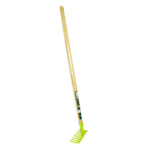 Râteau enfant 6 dents manche 1 m - jaune-vert-rose AGEF
