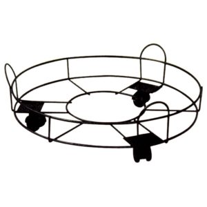 SUPPORT POT ACIER 3 ROUES CASTOR 30CMS
