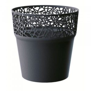 CACHE POT ROND PATIENCE TREE 14cms TAUPE