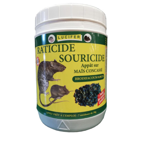 Raticide appât sur maïs concassé 7 doses LUCIFER